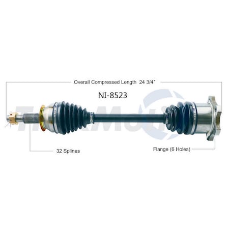 Surtrack Axle Cv Axle Shaft, Ni-8523 NI-8523